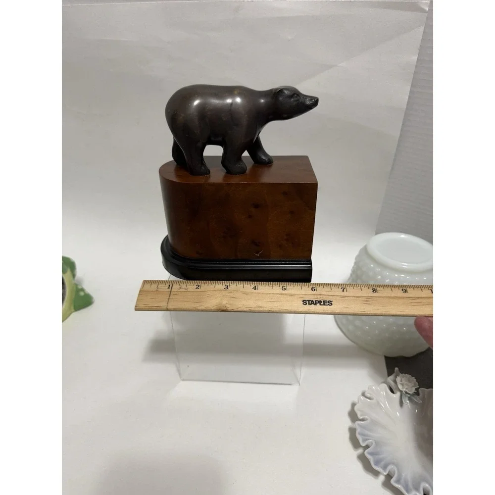 Vintage Wall Street Bookend Financial Market Office Decor Bear Side